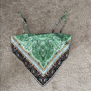 green scarf top